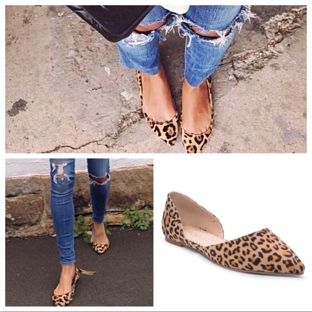 LEOPARD PRINT VEGAN SUEDE FLATS SIZE 10 NIB - Picture 9 of 13